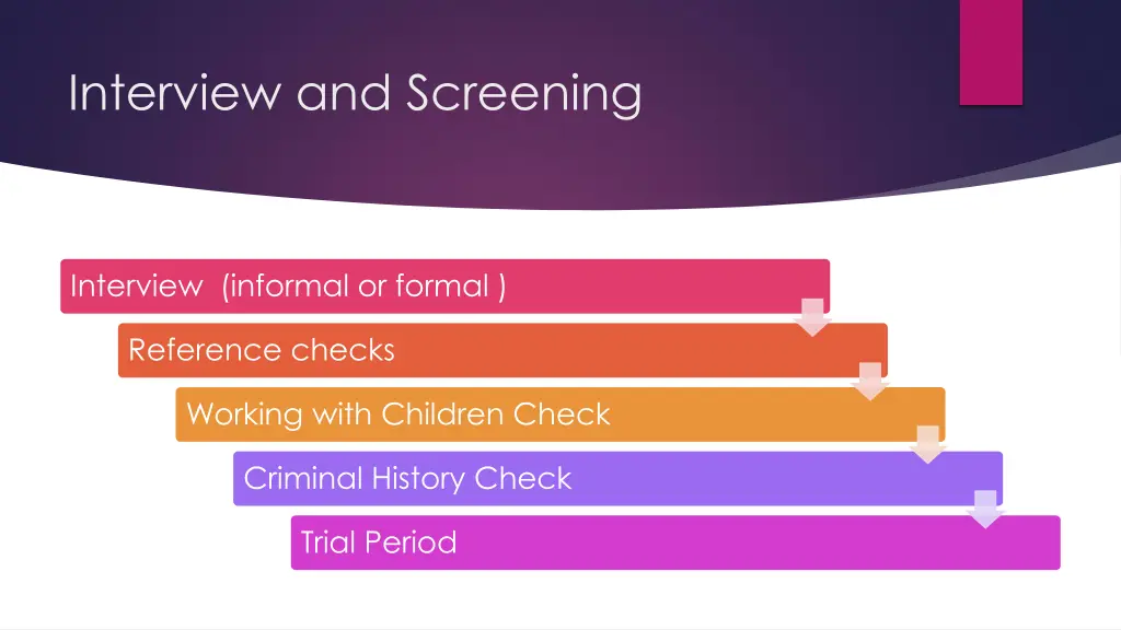 interview and screening