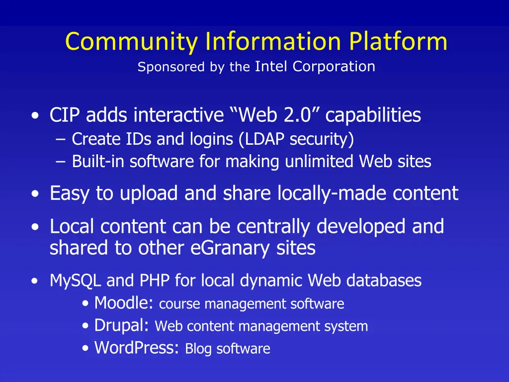 community information platform sponsored