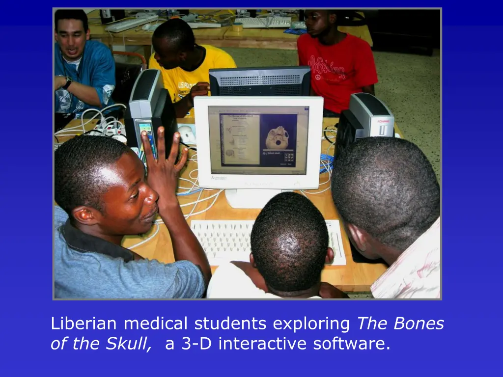 liberian medical students exploring the bones