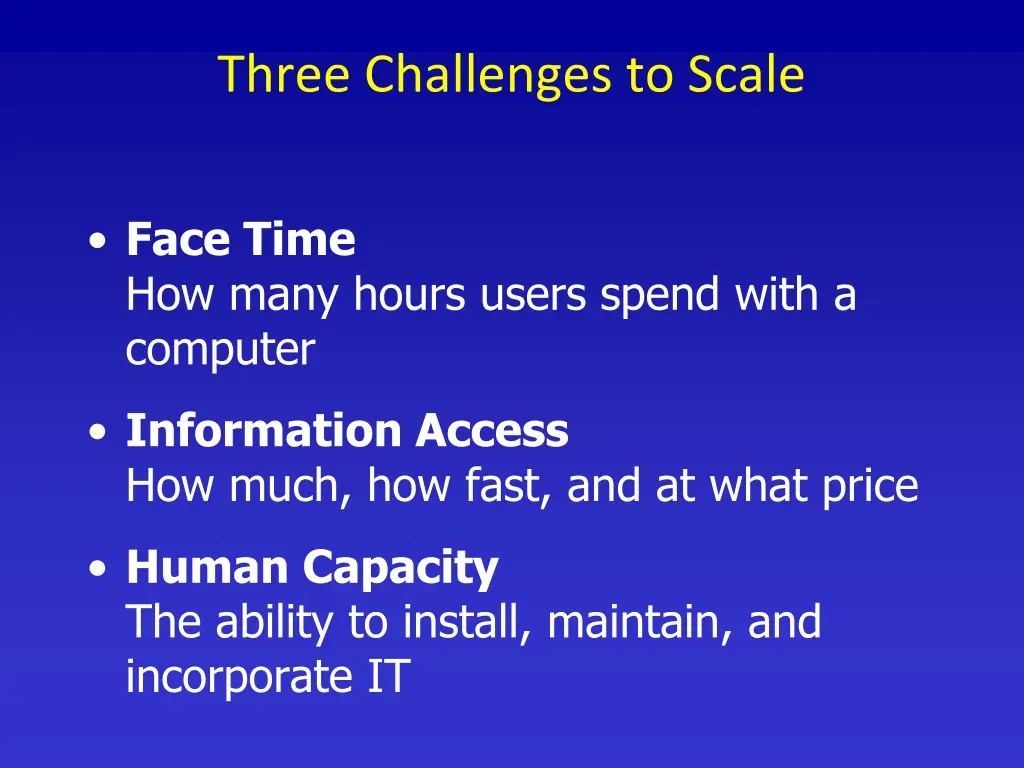 three challenges to scale