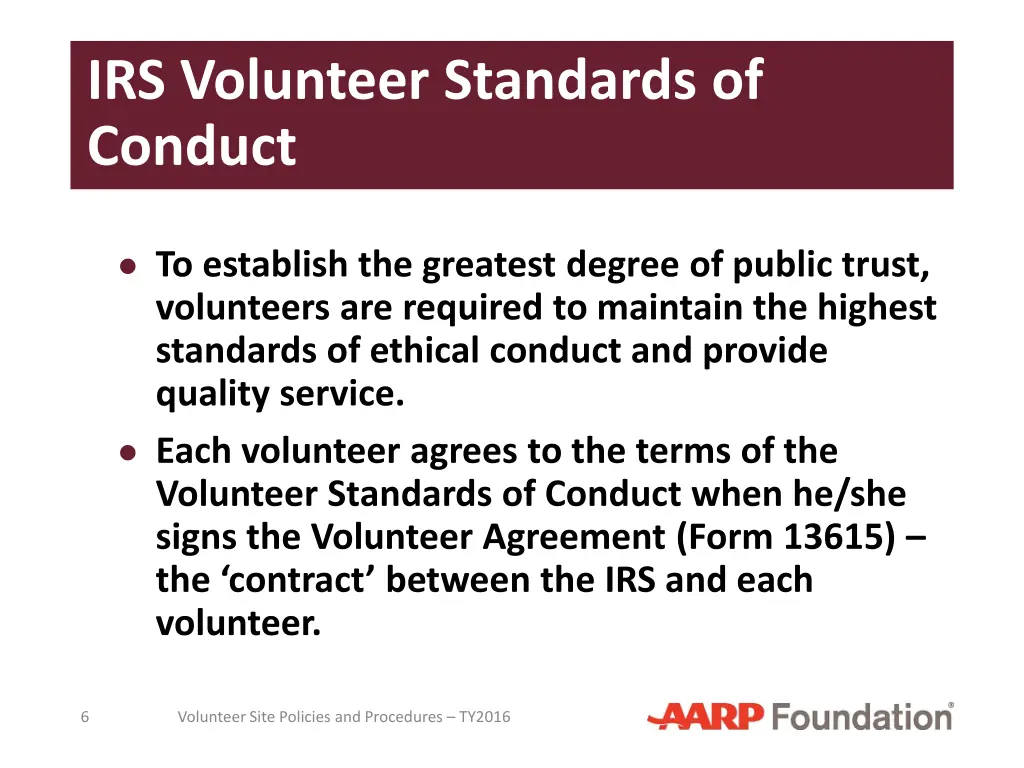 irs volunteer standards of conduct