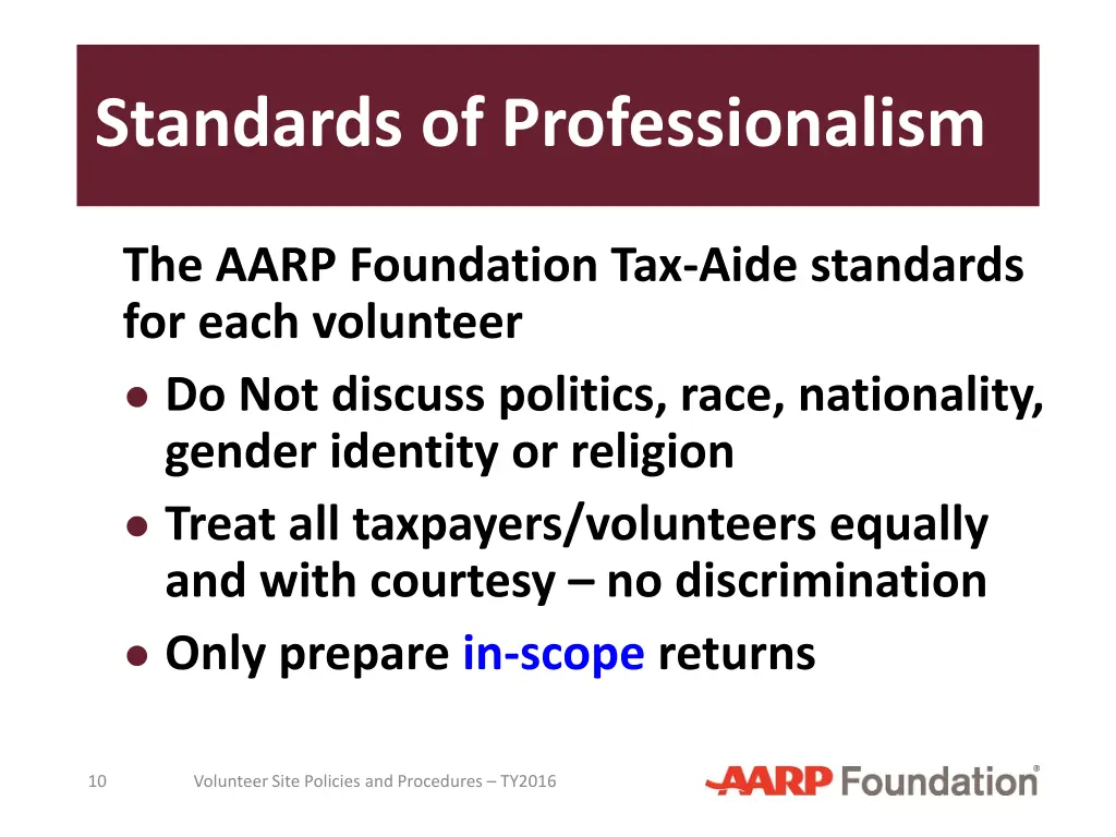 standards of professionalism