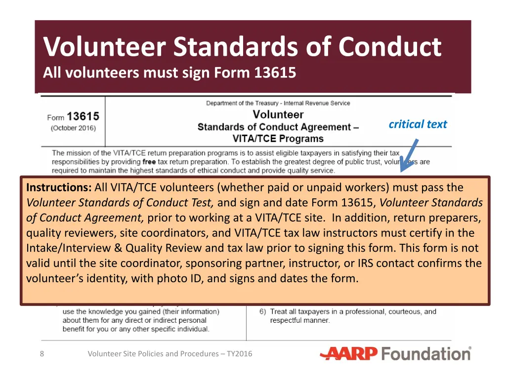 volunteer standards of conduct all volunteers