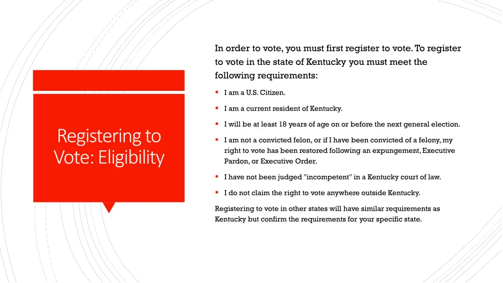 in order to vote you must first register to vote