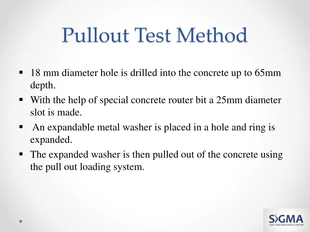 pullout test method
