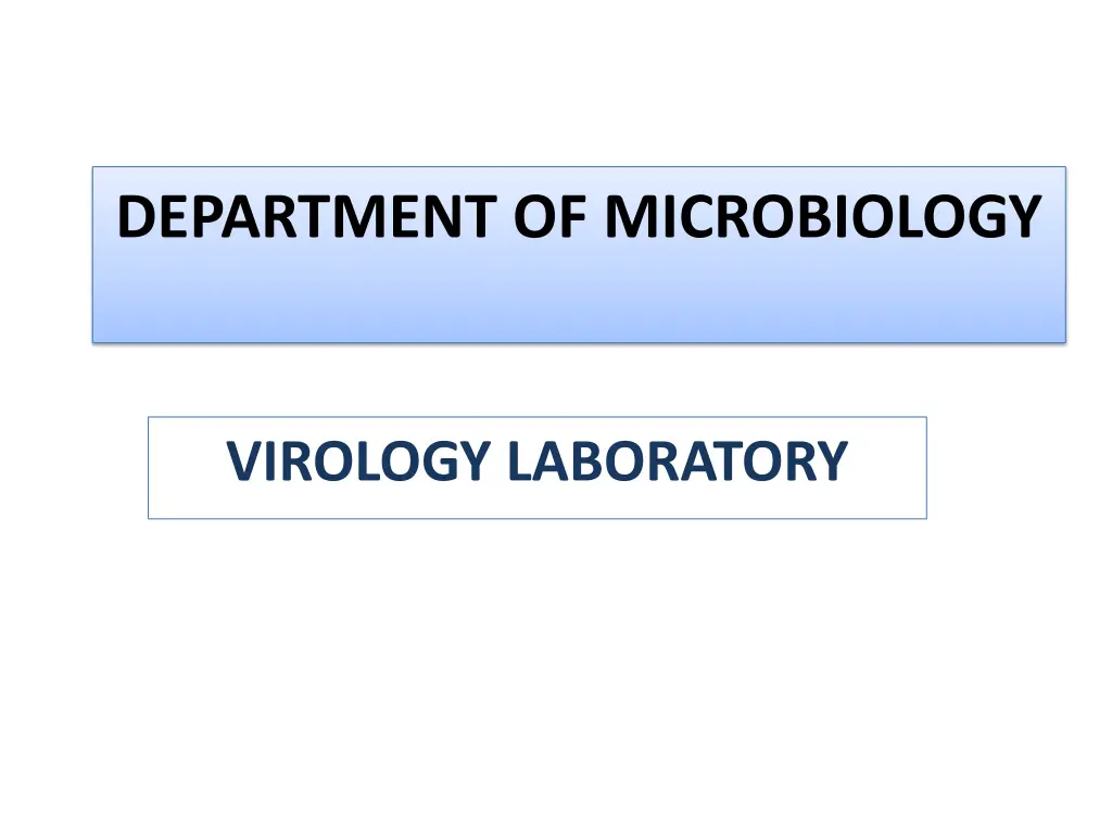 department of microbiology