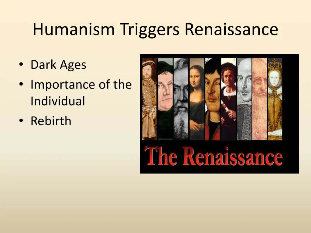 humanism triggers renaissance