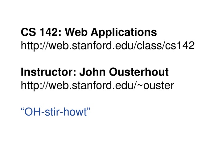 cs 142 web applications http web stanford