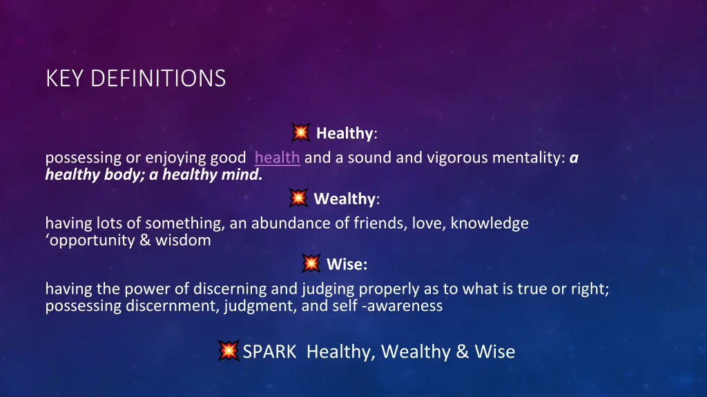 key definitions