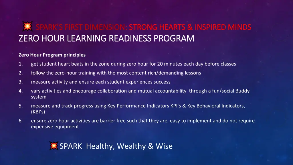 zero hour learning readiness program zero hour