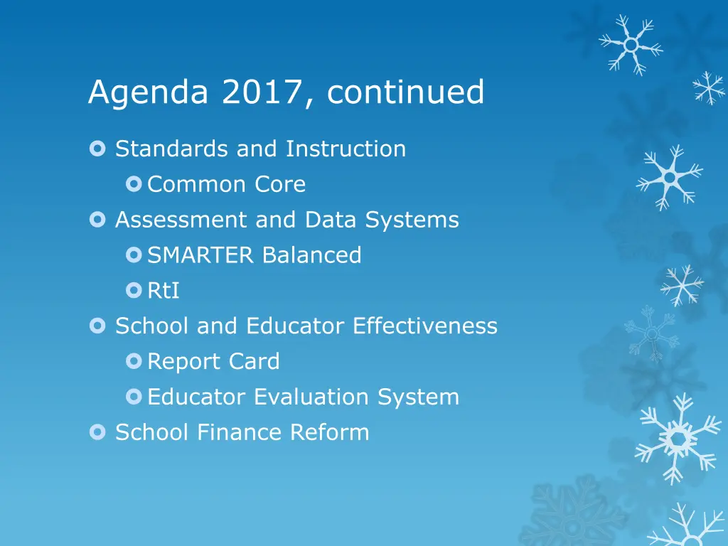 agenda 2017 continued