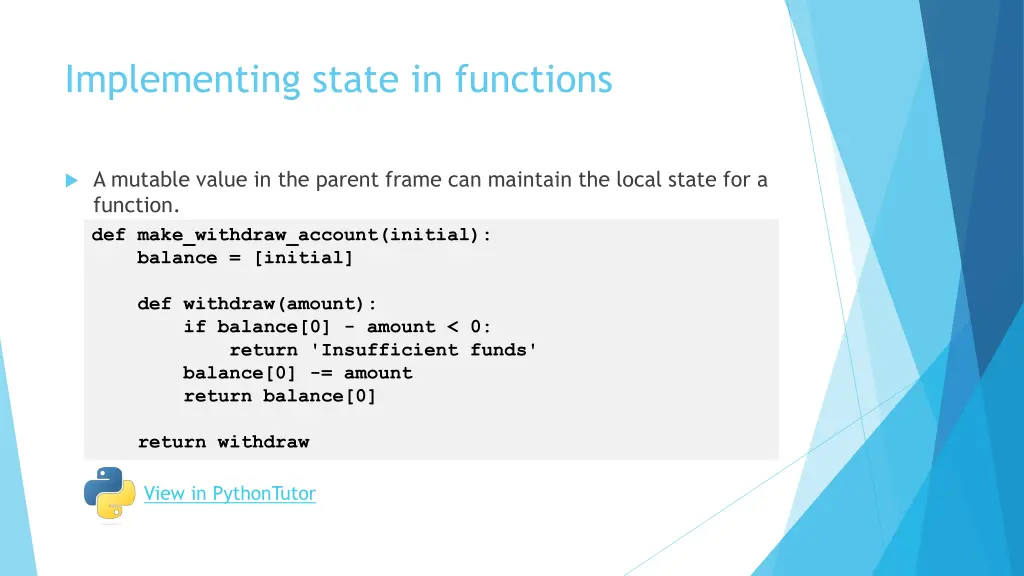 implementing state in functions