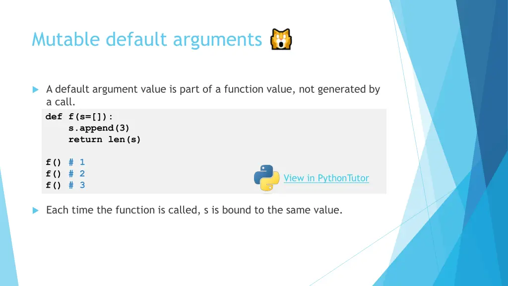 mutable default arguments