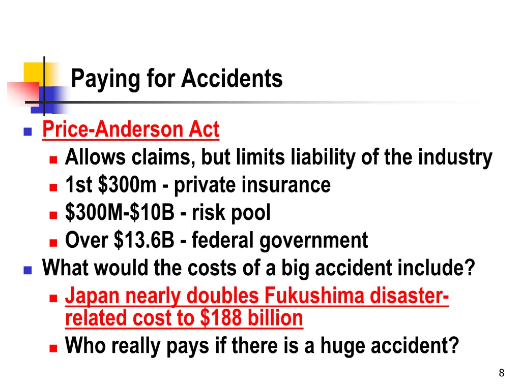 paying for accidents