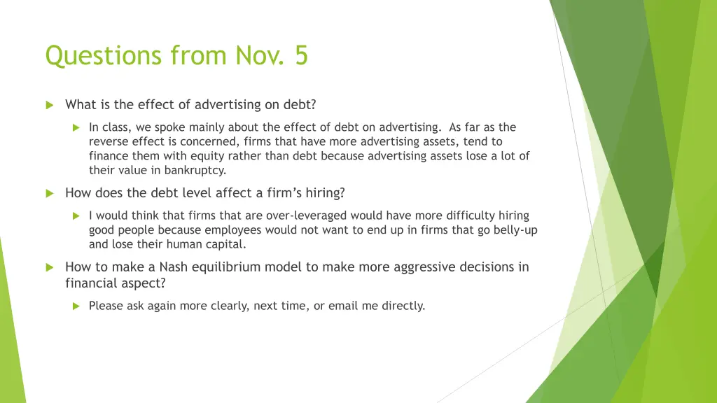 questions from nov 5 1