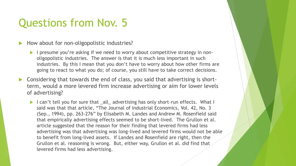 questions from nov 5