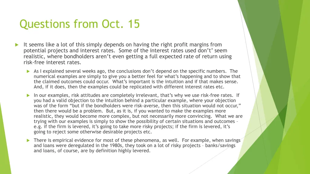 questions from oct 15 2