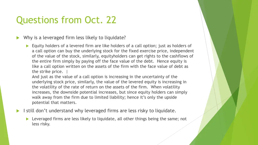 questions from oct 22