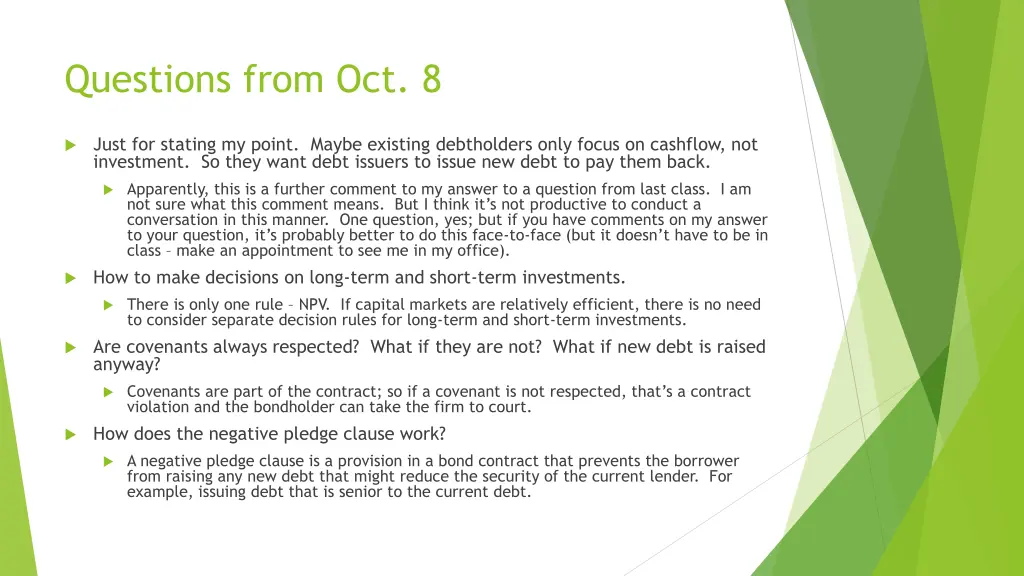 questions from oct 8