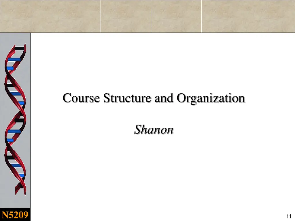 course structure and organization