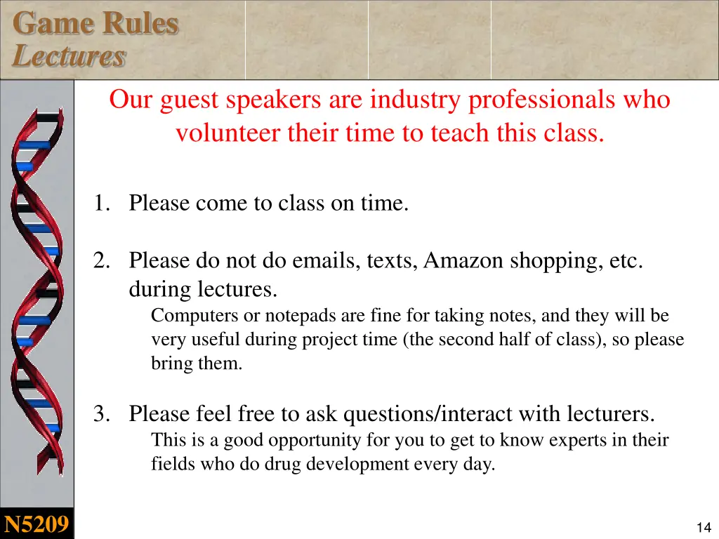 game rules lectures