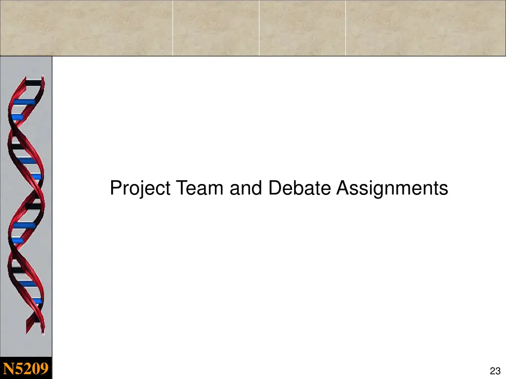 project team and debate assignments