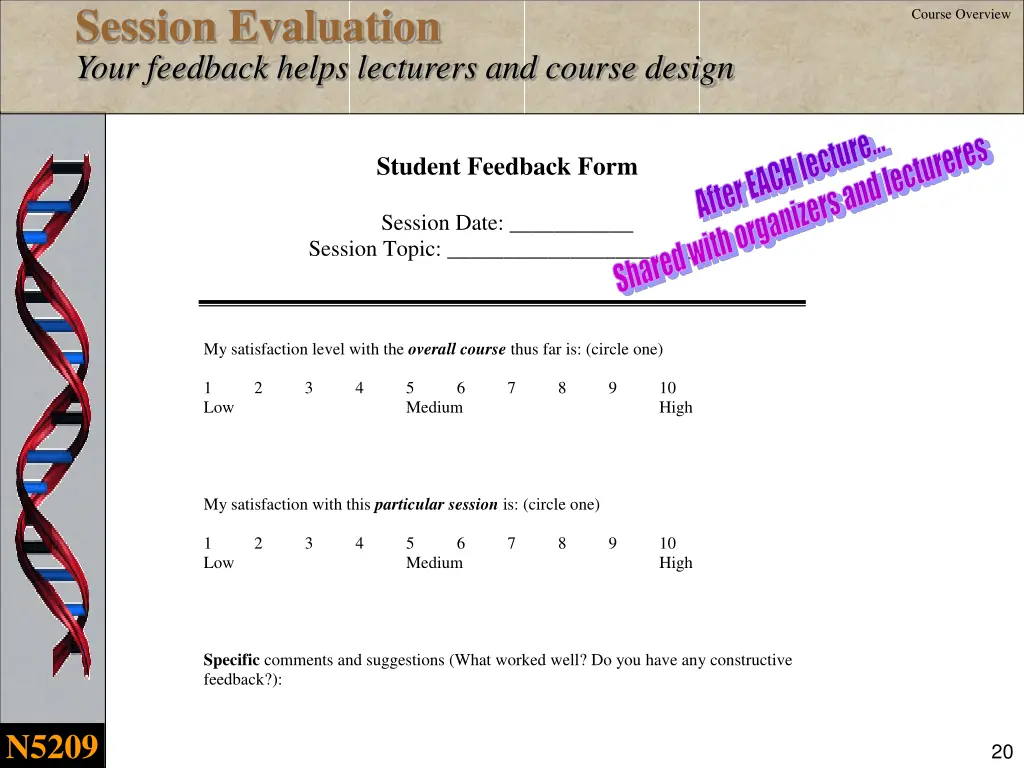 session evaluation your feedback helps lecturers