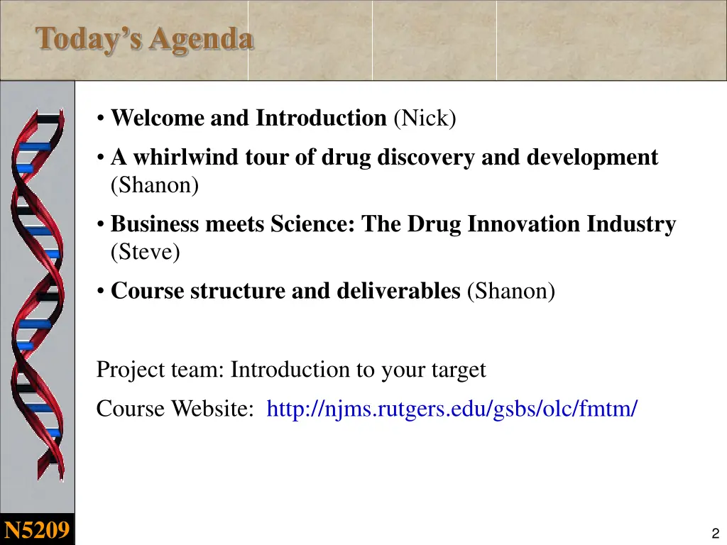 today s agenda