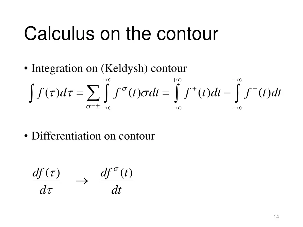 calculus on the contour
