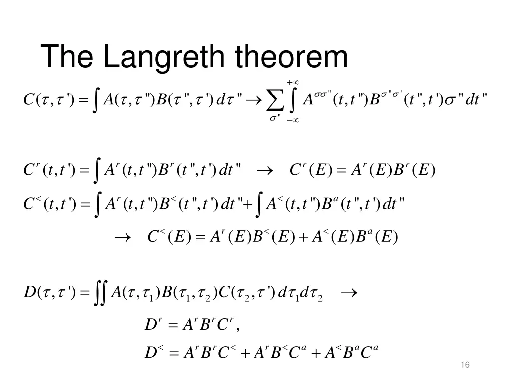 the langreth theorem