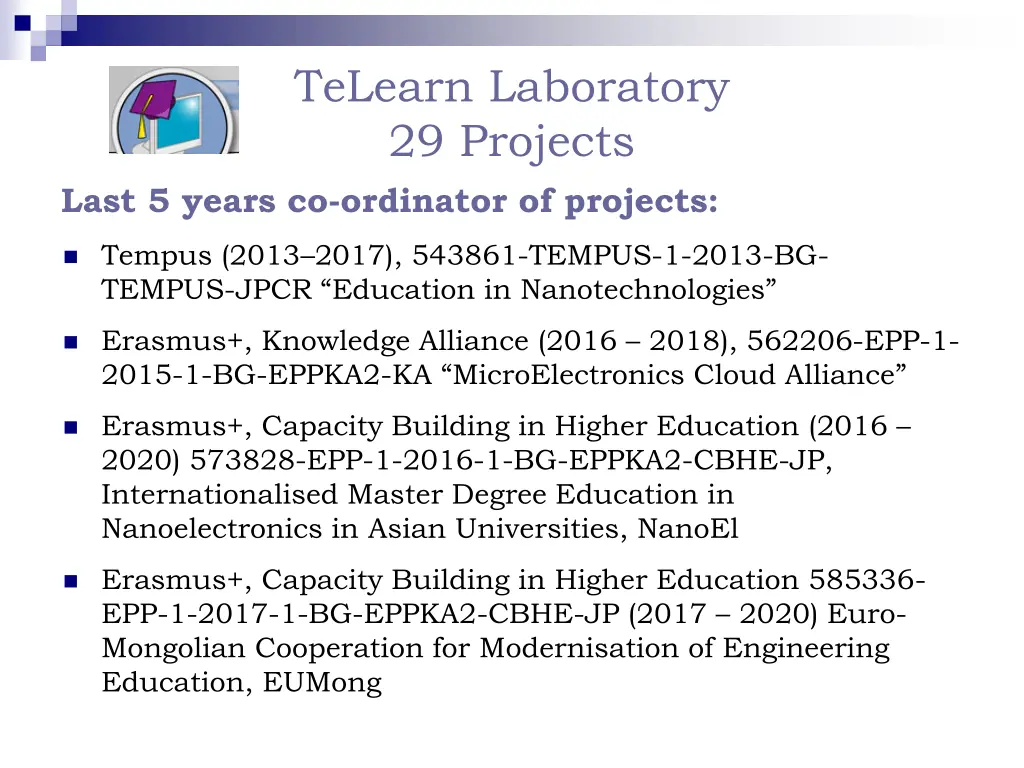 telearn laboratory 29 projects