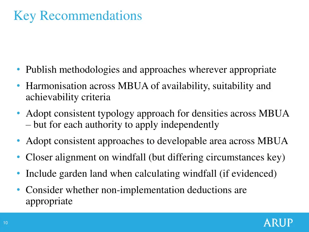 key recommendations