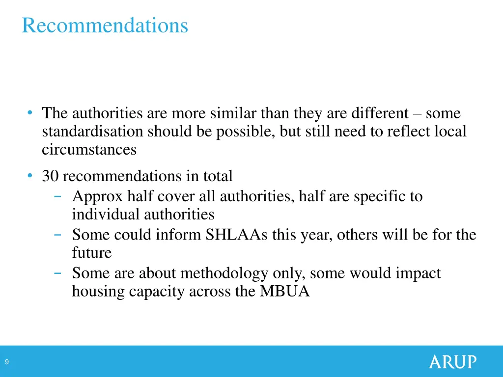 recommendations