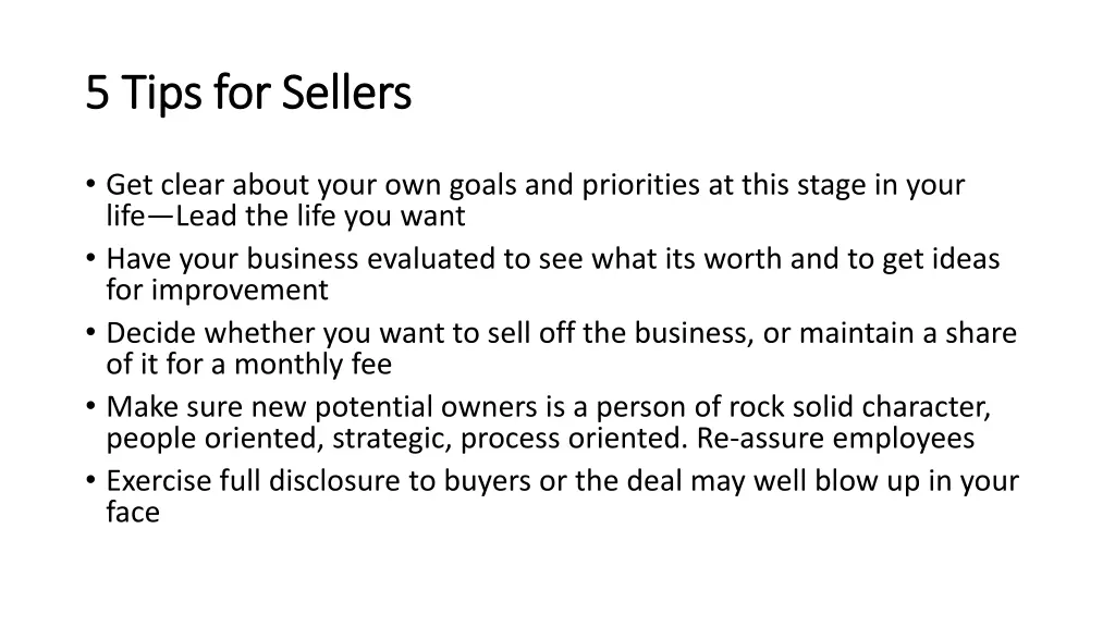 5 tips for sellers 5 tips for sellers