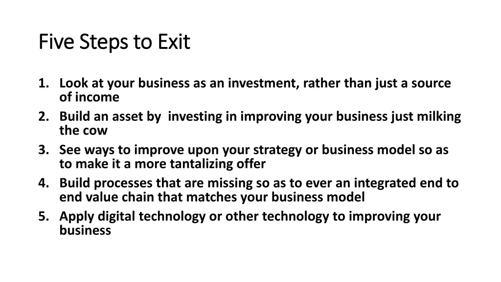 five steps to exit five steps to exit