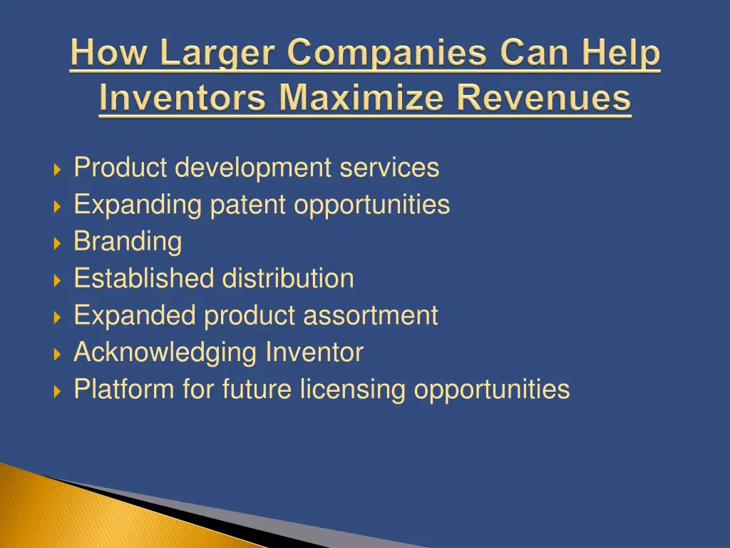 product development services expanding patent