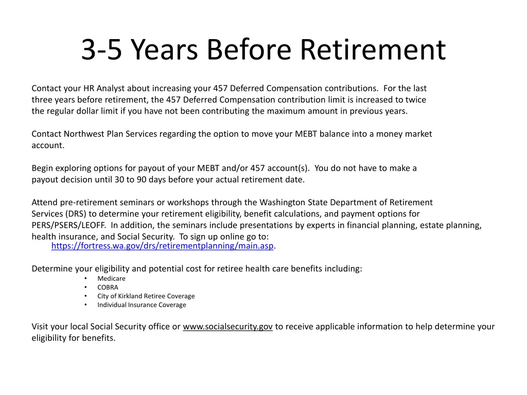 3 5 years before retirement
