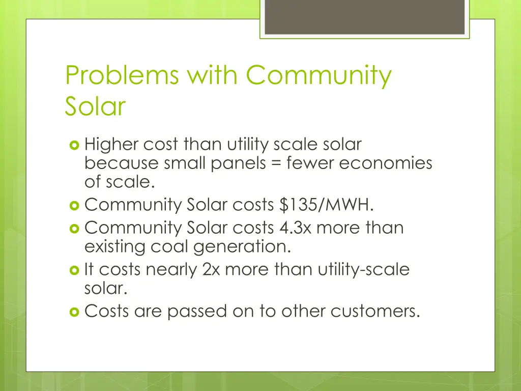 problems with community solar