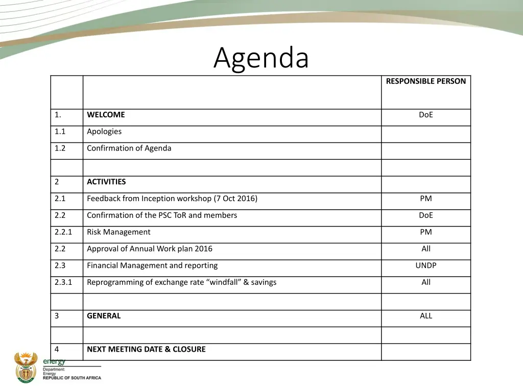 agenda