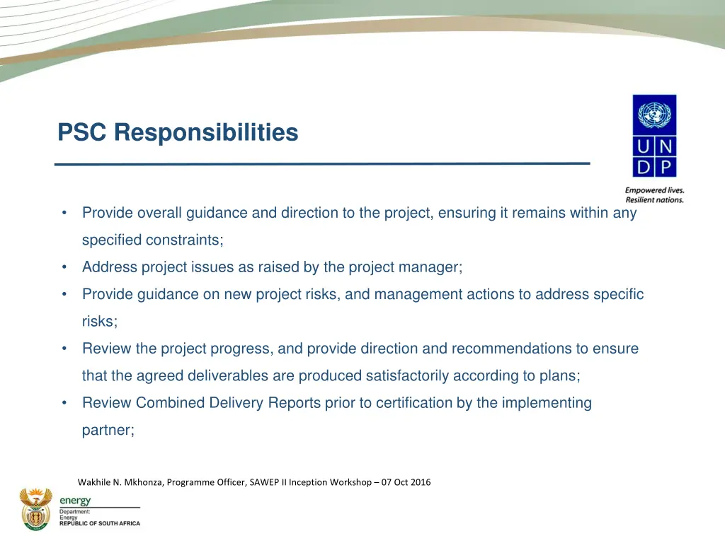 psc responsibilities