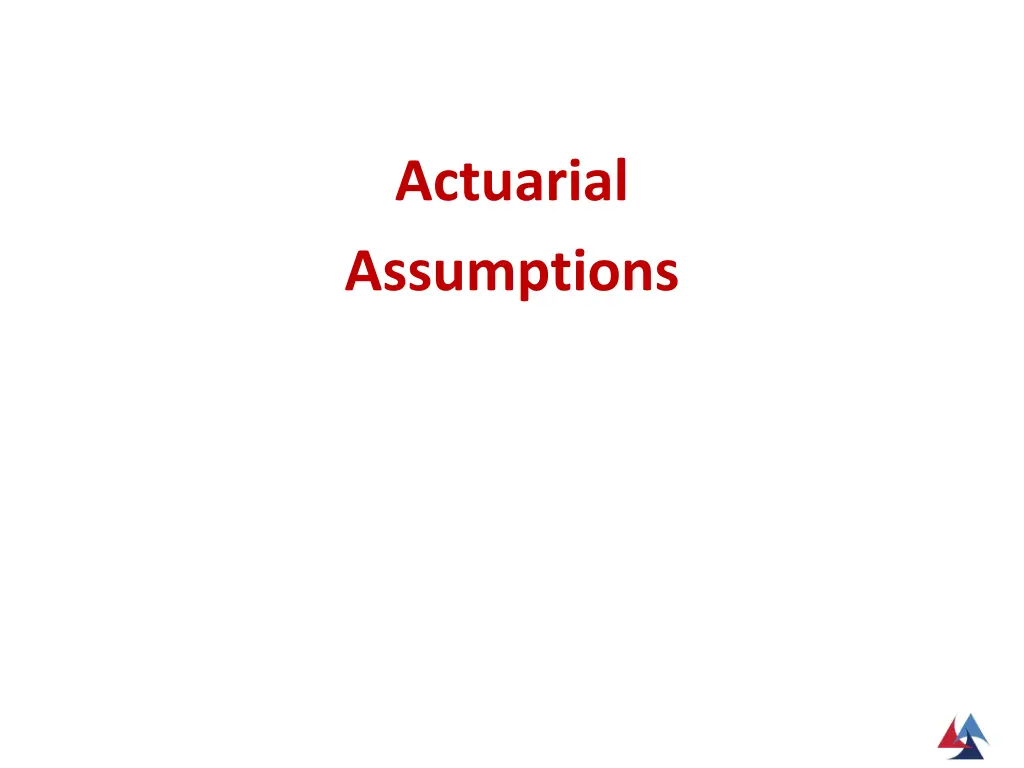 actuarial assumptions
