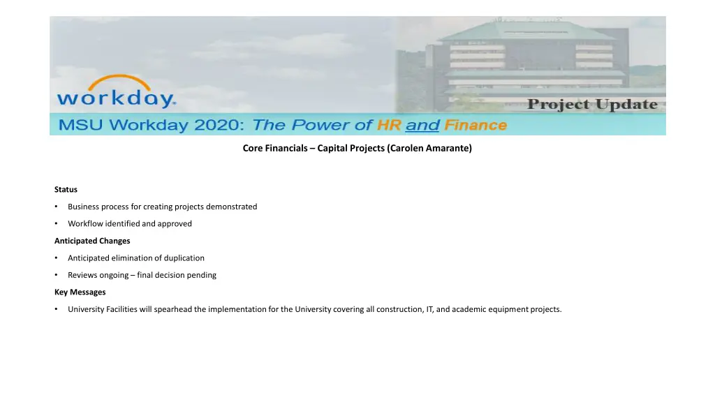 core financials capital projects carolen amarante