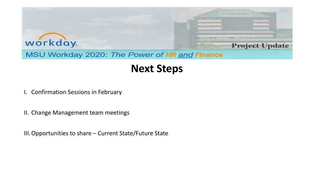 next steps
