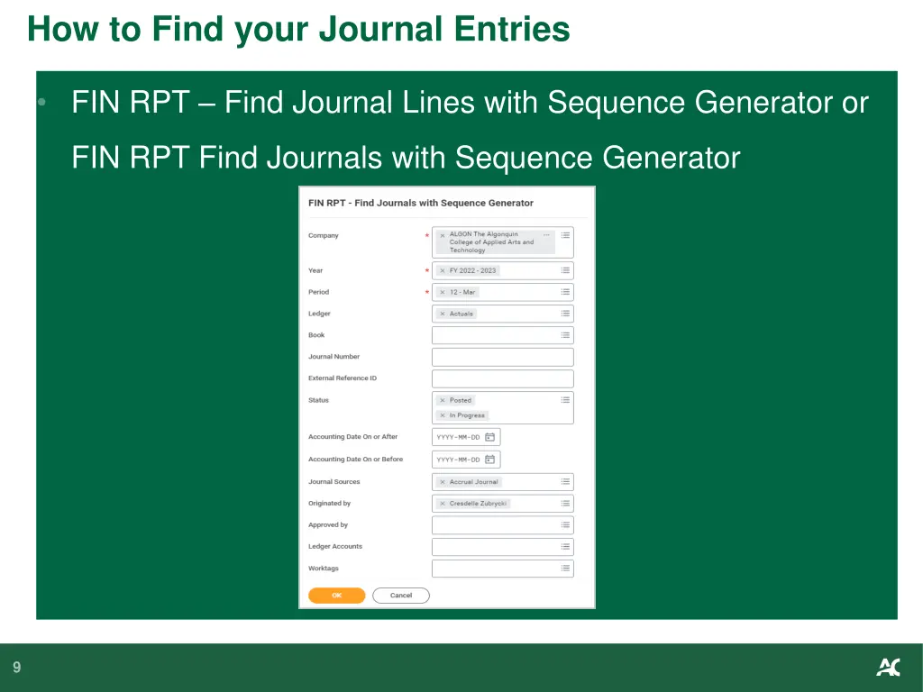 how to find your journal entries 1