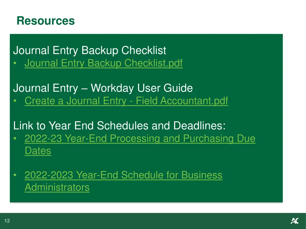 resources