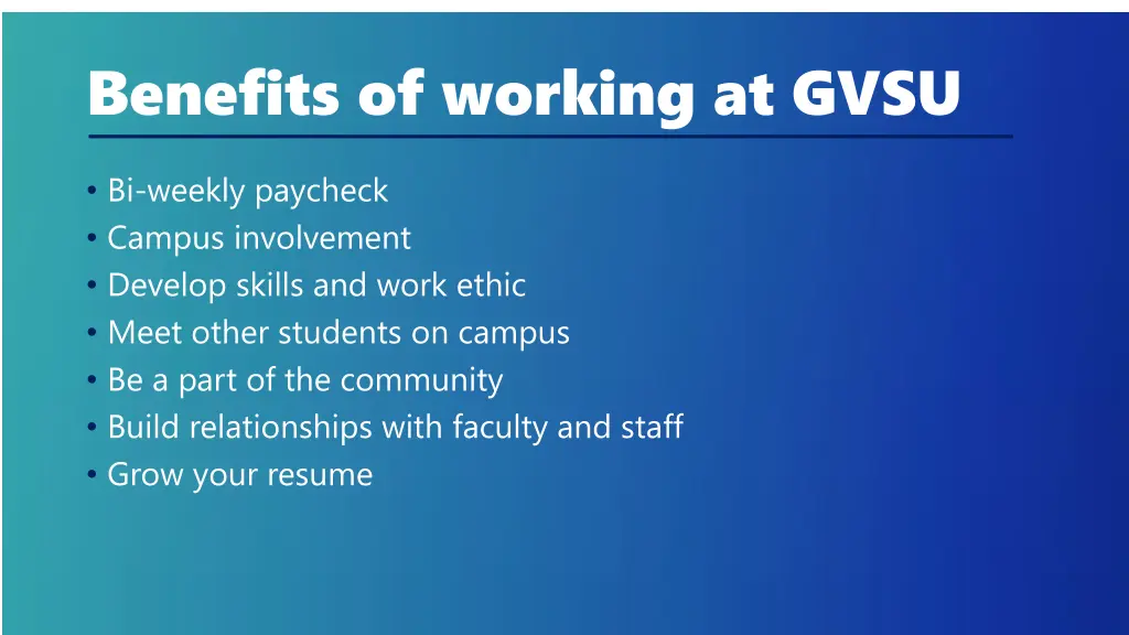 benefits of working at gvsu