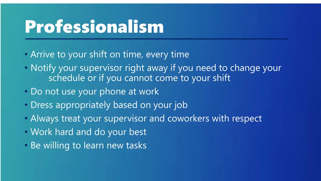 professionalism