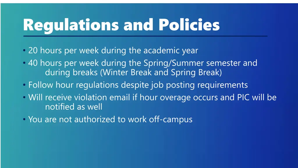 regulations and policies