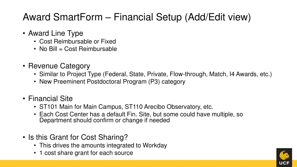 award smartform financial setup add edit view 1