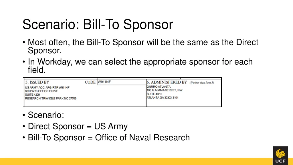 scenario bill to sponsor